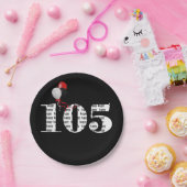105th誕生日パーティーの風船 ペーパープレート (パーティー)