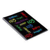 105th Birthday Party Guest Book, Name Black Spiral ノートブック (右側)