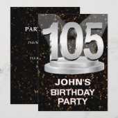 105th Birthday Party Invitation名前の追加 招待状 (正面/裏面)