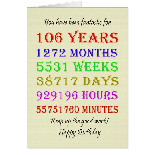 106番目の誕生日マイルストーン (正面)