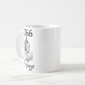 1066年を忘れるな Naefre Forgyt 面白いイギリス史 コーヒーマグカップ (正面左)