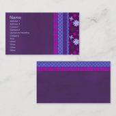 1066紫の青のホットピンクバックグラウンドストライプソリ 名刺 (正面/裏面)