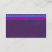 1066紫の青のホットピンクバックグラウンドストライプソリ 名刺 (裏面)