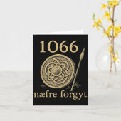 1066 Naefre Forgyt Never Forget Viking England His カード (黄色い花)