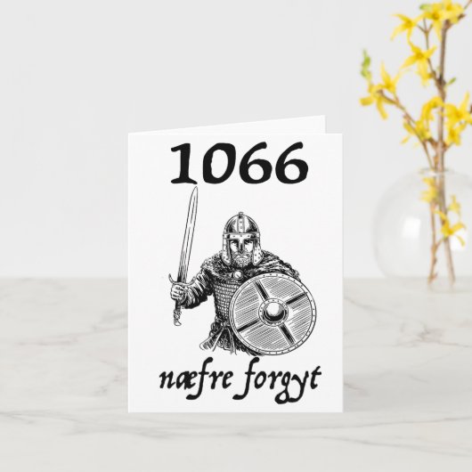 1066 Never Forget Naefre Forgyt Funny English Hist カード (黄色い花)