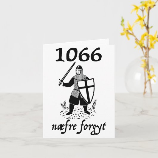 1066 Never Forget Naefre Forgyt Funny English Hist カード (黄色い花)