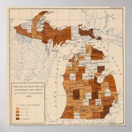 106 Diphtheria, croup Michigan ポスター (正面)