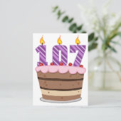 107歳のお誕生日ケーキ ポストカード (スタンド正面)