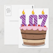 107歳のお誕生日ケーキ ポストカード (正面/裏面)
