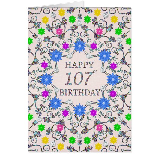 107番誕生日抽象芸術の花  (正面)