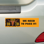 1070年のテキサス州 バンパーステッカー (車上)