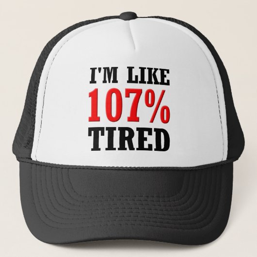 107%疲れたみたい Funny Ball Cap キャップ (正面)