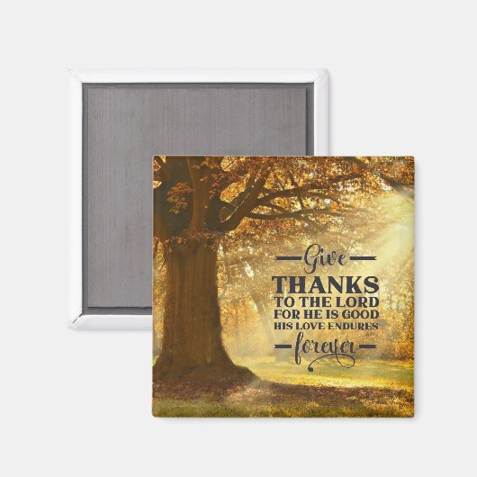 107:1彼は与え良いという主への詩篇 マグネット (正面/裏面)