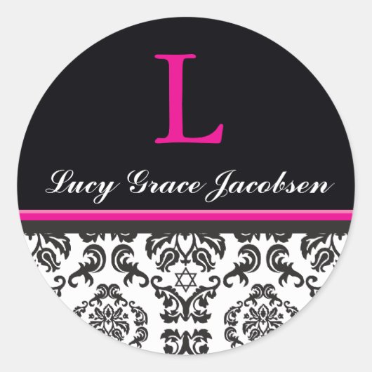 107 Jodene :: STICKER SEAL :: damask1 ラウンドシール (正面)