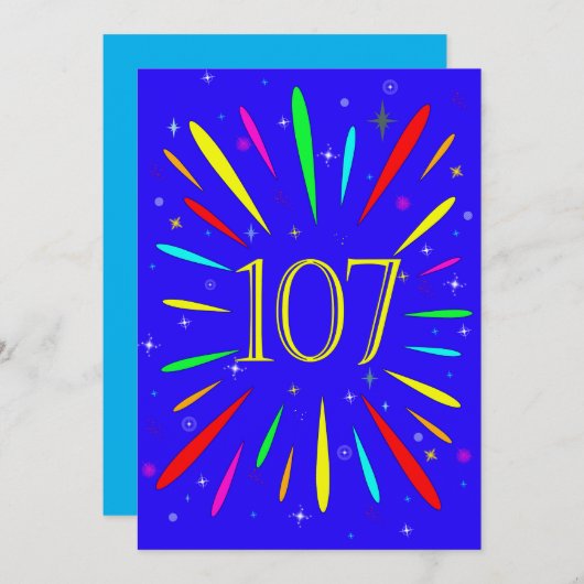 107th誕生日パーティーの招待状の爆発 招待状 (正面/裏面)