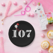 107th誕生日パーティー風船 ペーパープレート (パーティー)