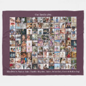 108フォトコラージュと文字パーソナライズされたDIYカスタム フリースブランケット (正面(横))