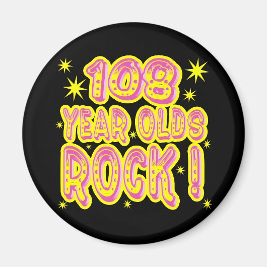 108歳のロック!ピンク磁石 マグネット (正面)