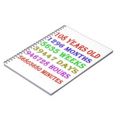 108番目の誕生日マイルストーン ノートブック (左側)