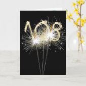 108誕生日スパークラーズオンブラック カード (黄色い花)
