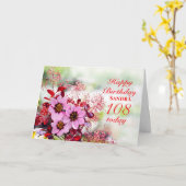 108誕生日日ピンクの花名刺を追加 カード (黄色い花)