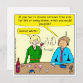 1084赤ワインまたは白ワインの漫画 ノートカード (正面/裏面)