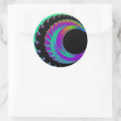 108-47青及び紫色の三日月形の月 ラウンドシール (バッグ)