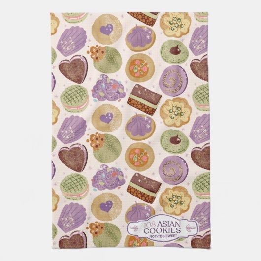 108 Asian Cookies Tea Towel キッチンタオル (縦)