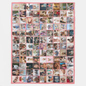 108 Photo Collage ユニーク DIYパーソナライズされたカスタム フリースブランケット (正面)