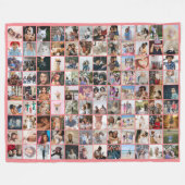 108 Photo Collage ユニーク DIYパーソナライズされたカスタム フリースブランケット (正面(横))