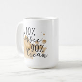 10%のコーヒー90%クリーム色のマグ コーヒーマグカップ (正面左)
