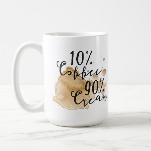 10%のコーヒー90%クリーム色のマグ コーヒーマグカップ (左)