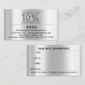 10%オフ割引の次アポイントメントロゴThanksSilver 予約カード (正面/裏面)