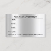 10%オフ割引の次アポイントメントロゴThanksSilver 予約カード (裏面)