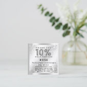 10%オフ割引ロゴヘアメイクアップグリッターシルバー 予約カード (スタンド正面)