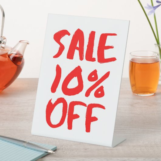 10%オフ小売販売の看板、卓上看板、小 台座サイン (インサイチュ)