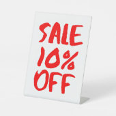 10%オフ小売販売の看板、卓上看板、小 台座サイン (正面)
