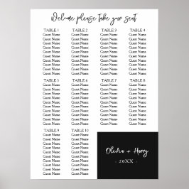 10 テーブル | エレガントなモダンウェディング席次表 ポスター