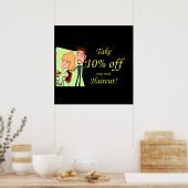 10%ヘアカットのポスターマット ポスター (キッチン)