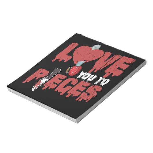 10.ホラー映画ピースにあなたを愛するハートチェーンソー ノートパッド (回転)