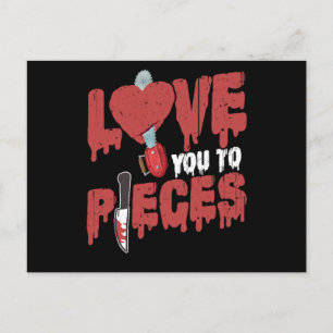 10.ホラー映画、あなたを好きになれ、ハートチェーンで見る インビテーションポストカード