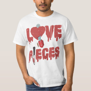 10.ホラー映画、あなたを好きになれ、ハートチェーンで見る Tシャツ