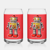 10 ロボット 赤 ガラス缶 デ (正面)