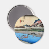 10.小田原宿,広重小田原宿，広重，浮世絵 マグネット (正面/裏面)