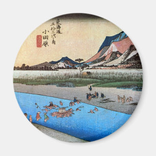 10.小田原宿,広重小田原宿，広重，浮世絵 マグネット