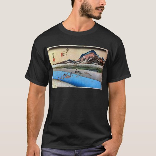 10.小田原宿,広重小田原宿,広重,浮世絵 Tシャツ (正面)