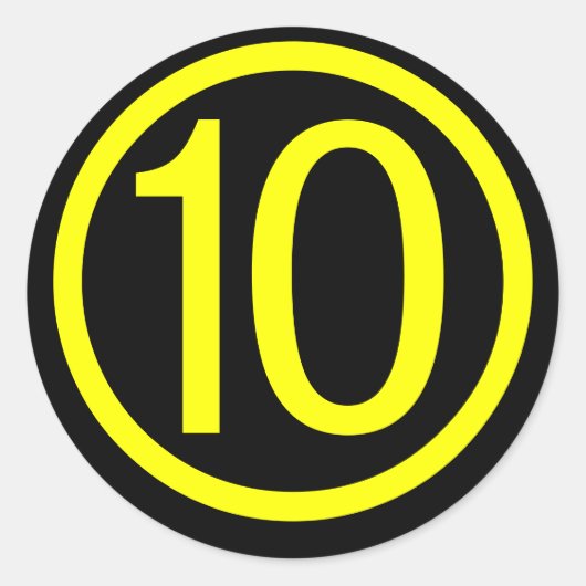 10 – 数字10 ラウンドシール (正面)