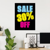 10%販売看板、小売店看板、販カラフル売 ポスター (ホームオフィス)