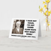 10,000の方法失敗されなかったトーマス・エジソンは働きません カード (黄色い花)