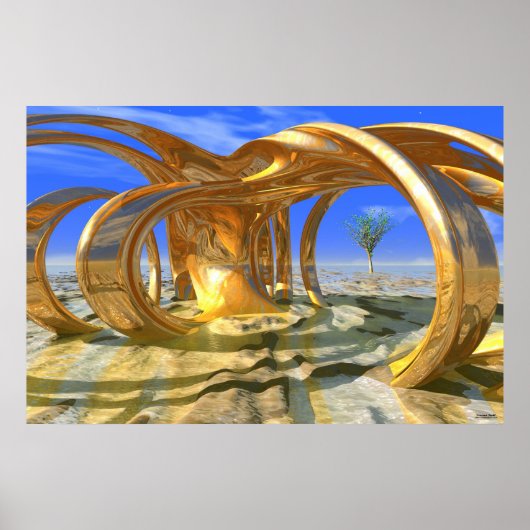 #10-02 Hacienda Sunrise: Golden 3D Sculpture ポスター (正面)